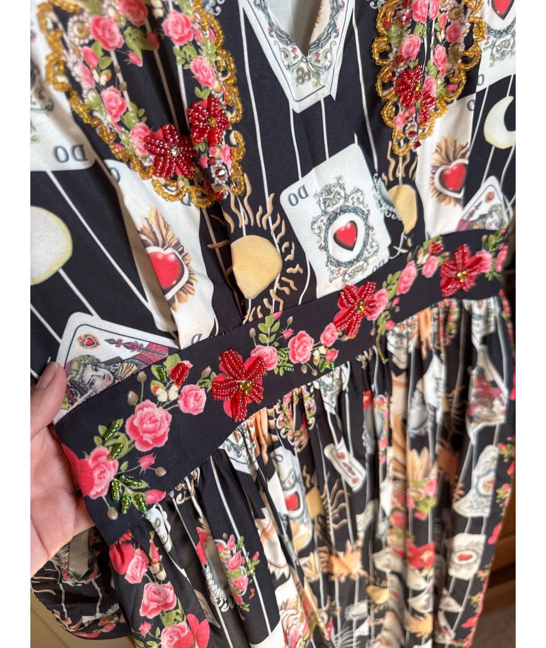 DOLCE&GABBANA Мульти хлопковое вечернее платье, фото 4