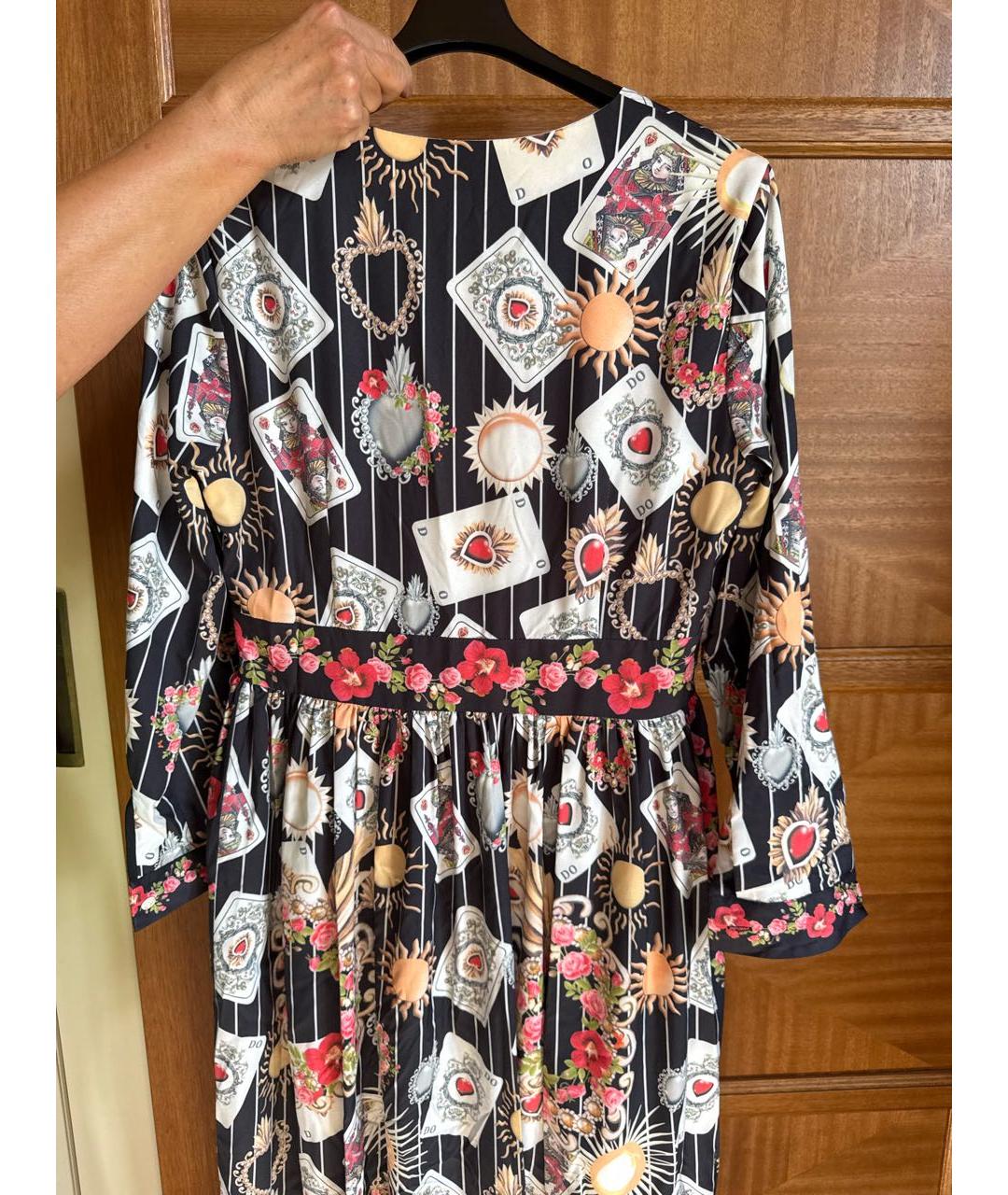DOLCE&GABBANA Мульти хлопковое вечернее платье, фото 8