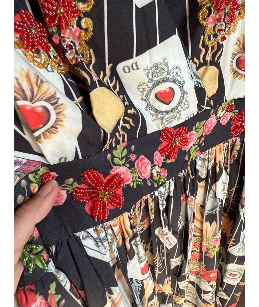 DOLCE&GABBANA Мульти хлопковое вечернее платье, фото 5