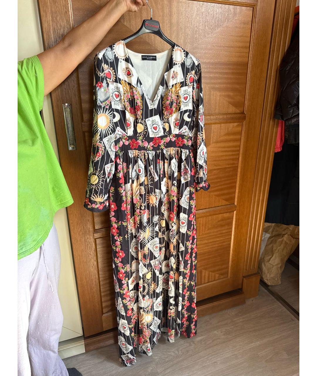 DOLCE&GABBANA Мульти хлопковое вечернее платье, фото 9
