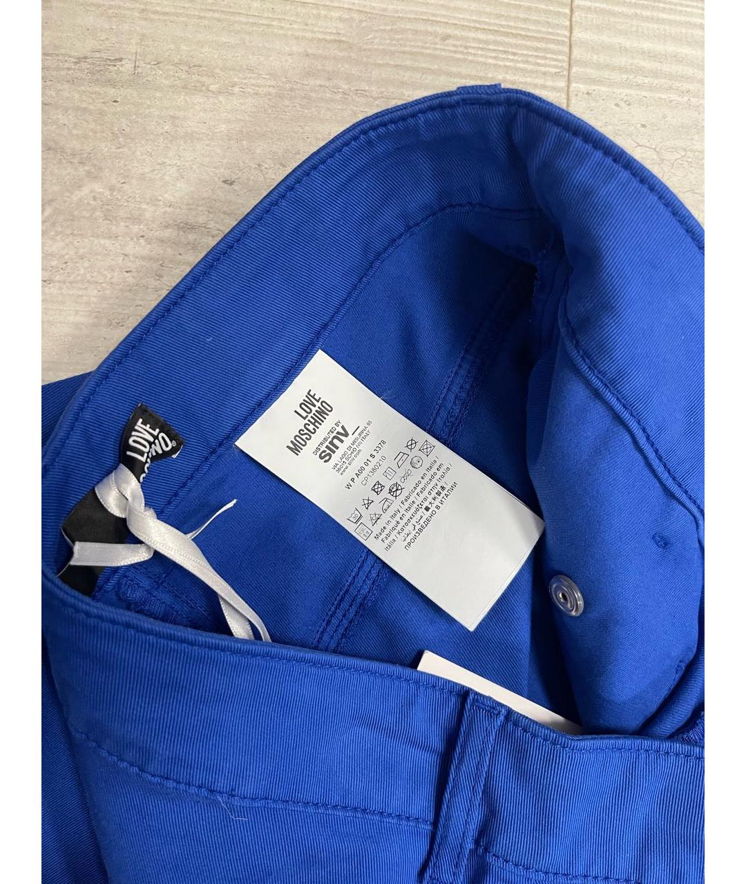 LOVE MOSCHINO Синие прямые брюки, фото 3
