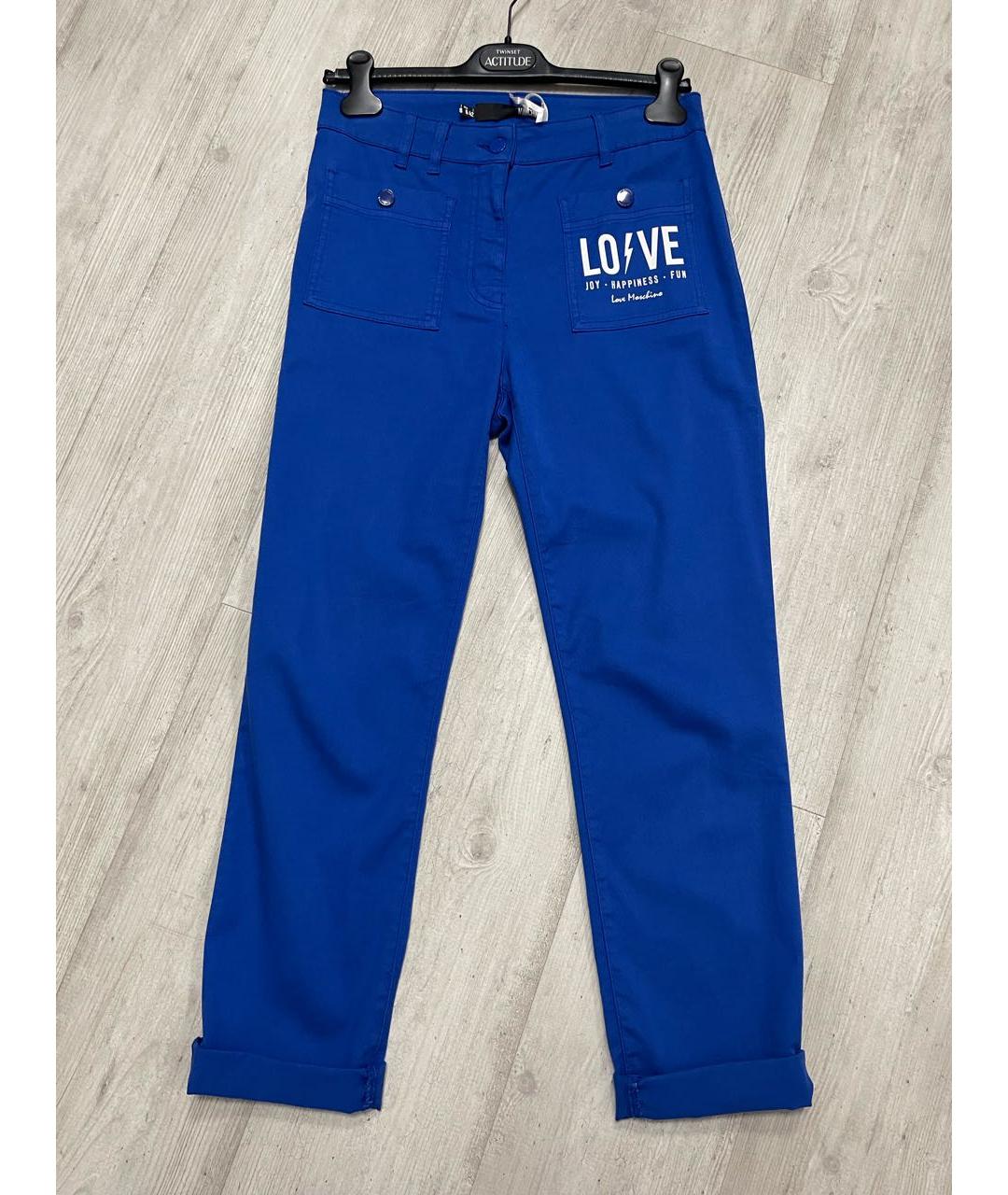 LOVE MOSCHINO Синие прямые брюки, фото 5