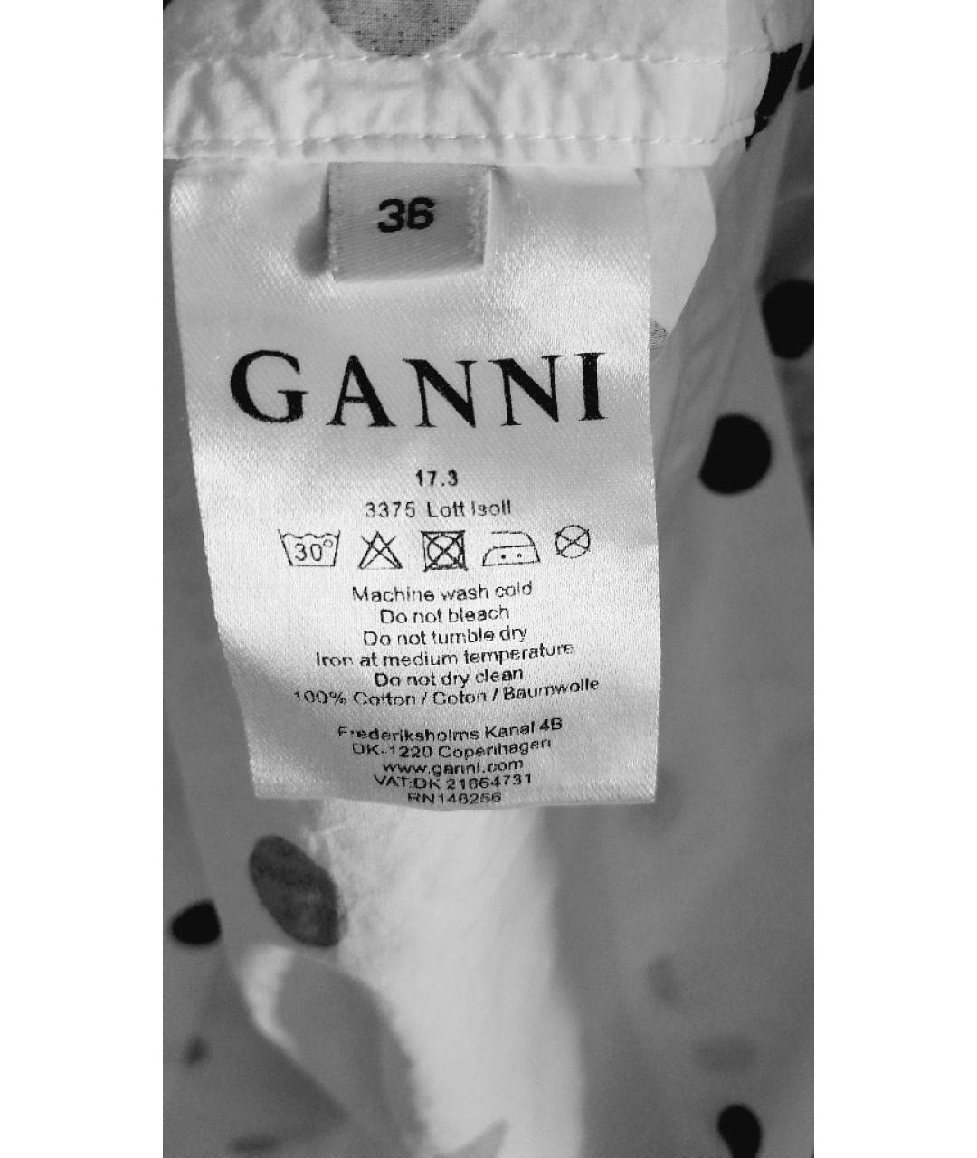 GANNI Белое хлопковое коктейльное платье, фото 5