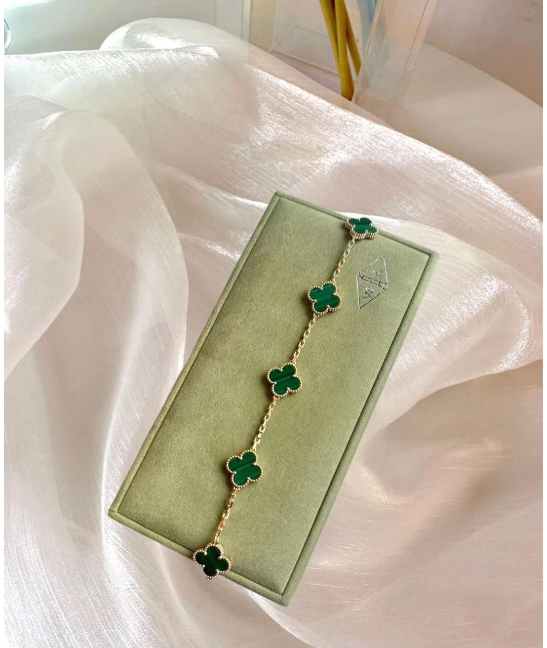 VAN CLEEF & ARPELS Зеленый браслет из желтого золота, фото 5