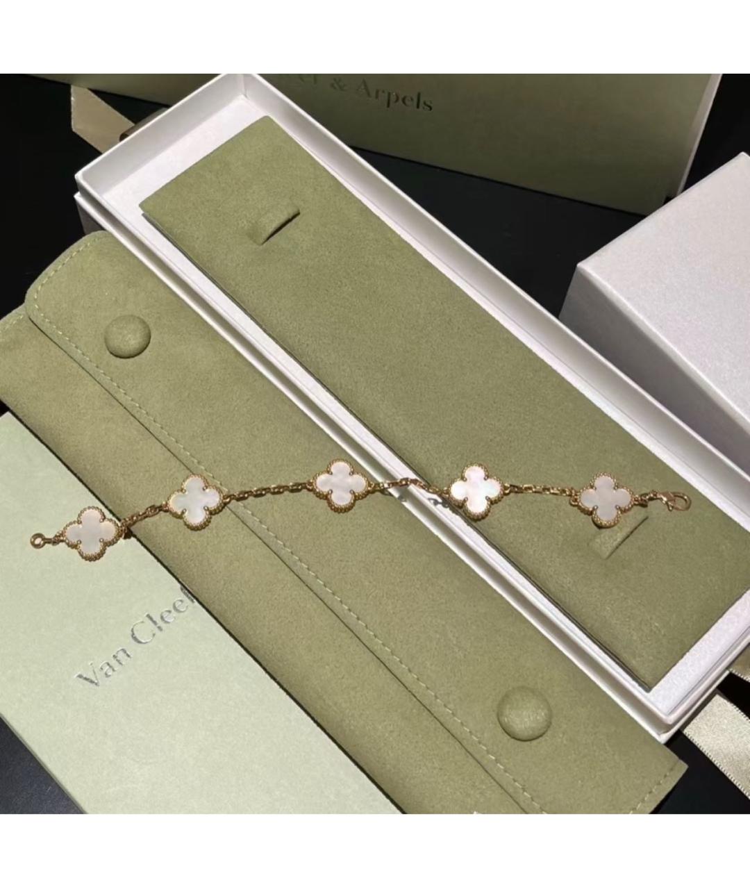 VAN CLEEF & ARPELS Белый браслет из желтого золота, фото 4