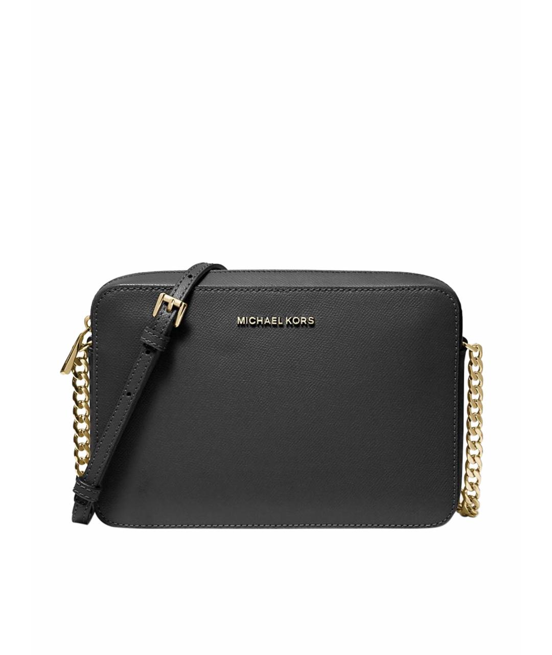 MICHAEL KORS Черная кожаная сумка через плечо, фото 1