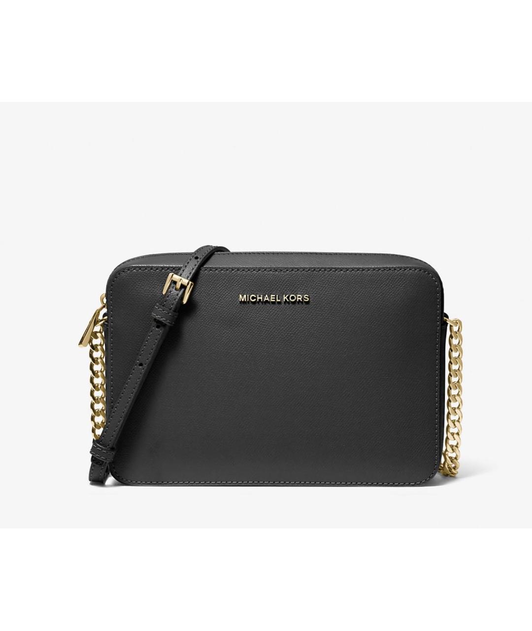 MICHAEL KORS Черная кожаная сумка через плечо, фото 5