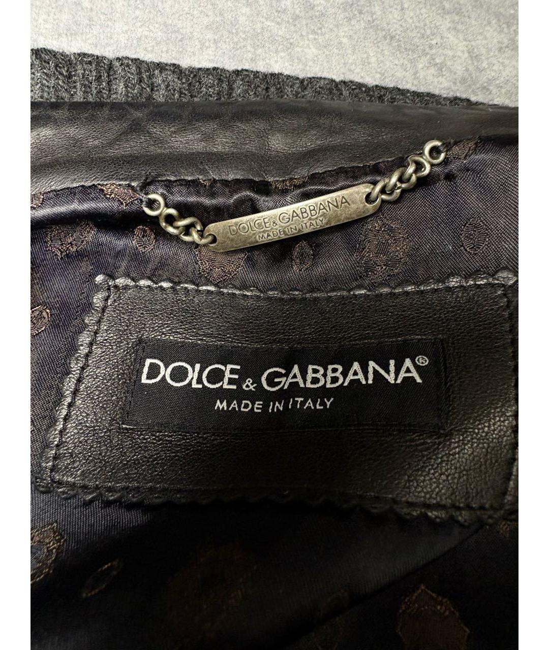 DOLCE&GABBANA Черная кожаная куртка, фото 5