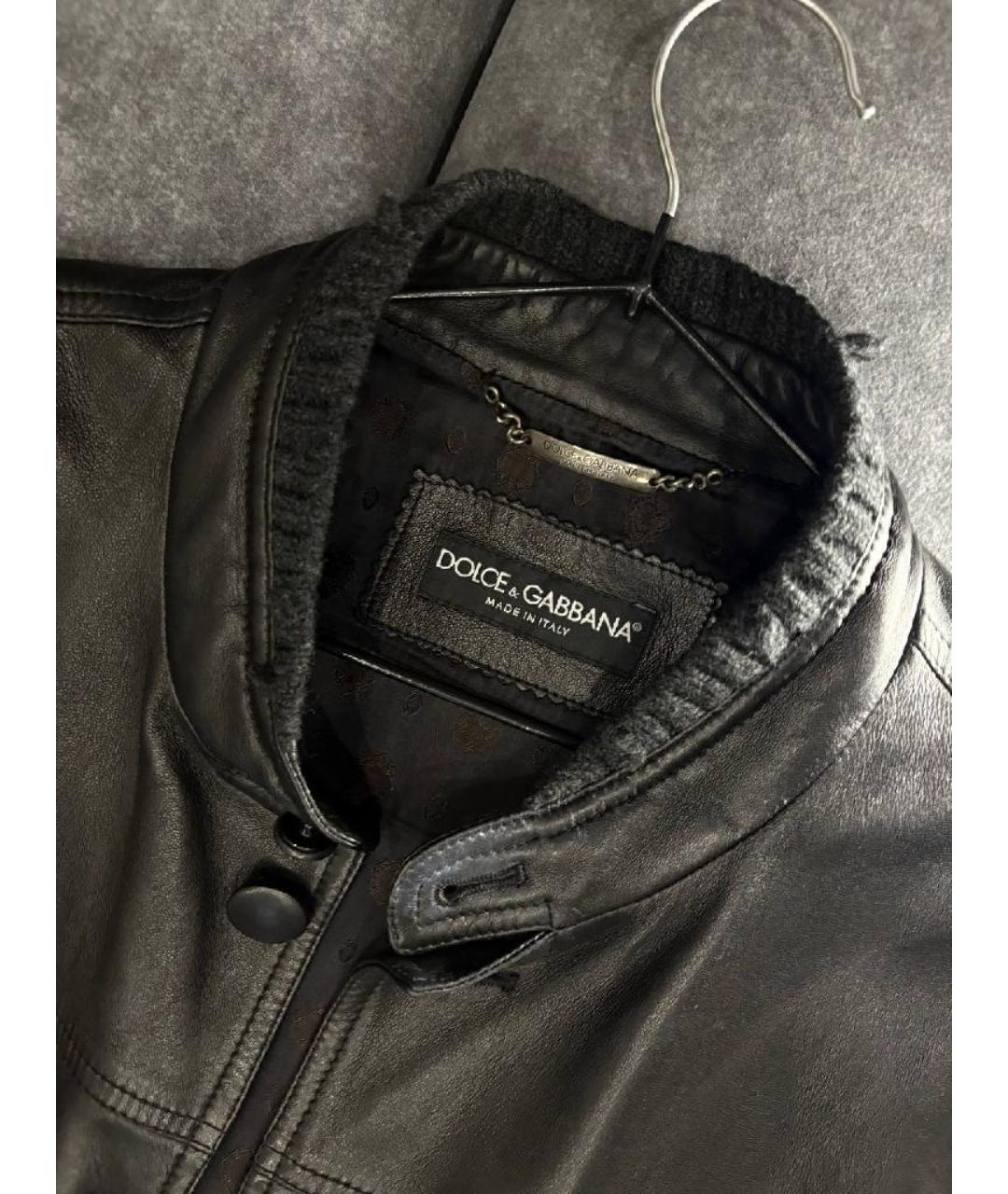 DOLCE&GABBANA Черная кожаная куртка, фото 7