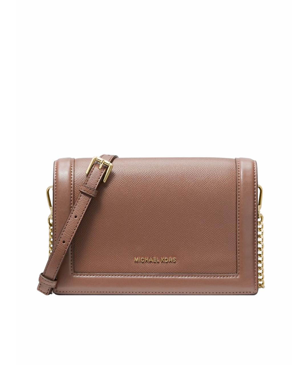 MICHAEL KORS Коричневая кожаная сумка через плечо, фото 1