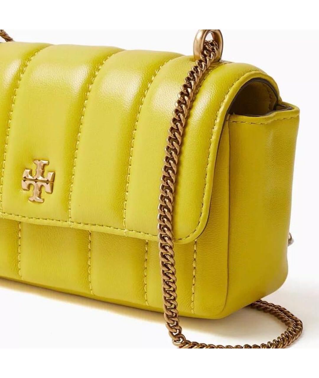 TORY BURCH Желтая кожаная сумка через плечо, фото 4