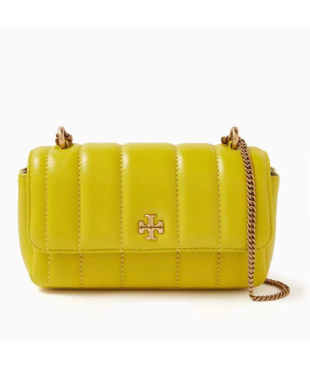 TORY BURCH Желтая кожаная сумка через плечо, фото 6