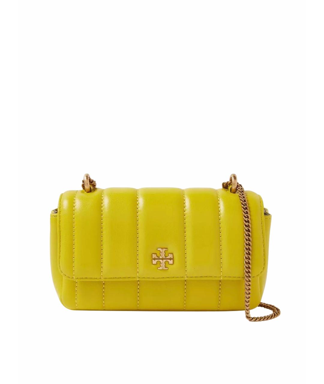 TORY BURCH Желтая кожаная сумка через плечо, фото 1