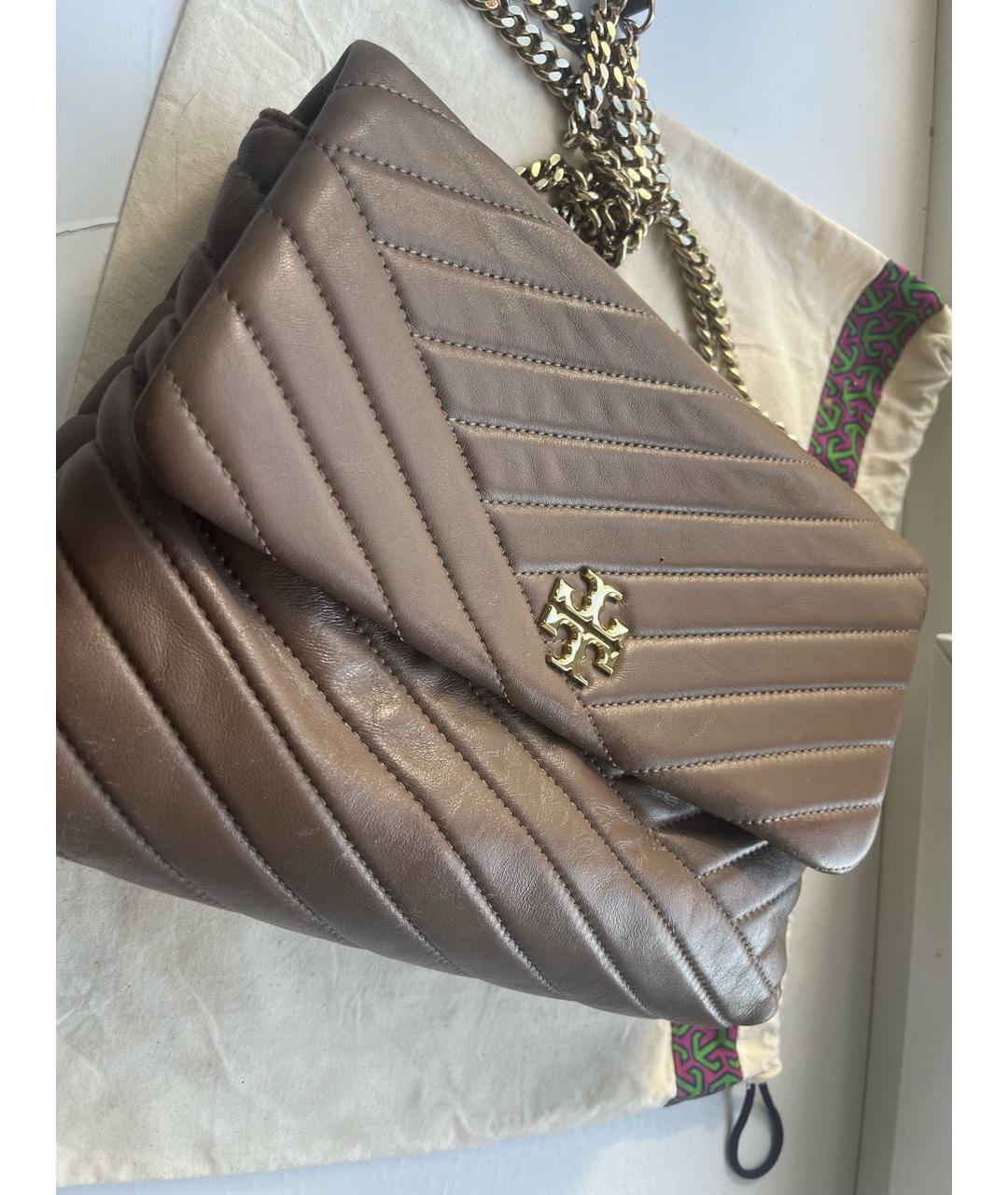 TORY BURCH Коричневая кожаная сумка через плечо, фото 2
