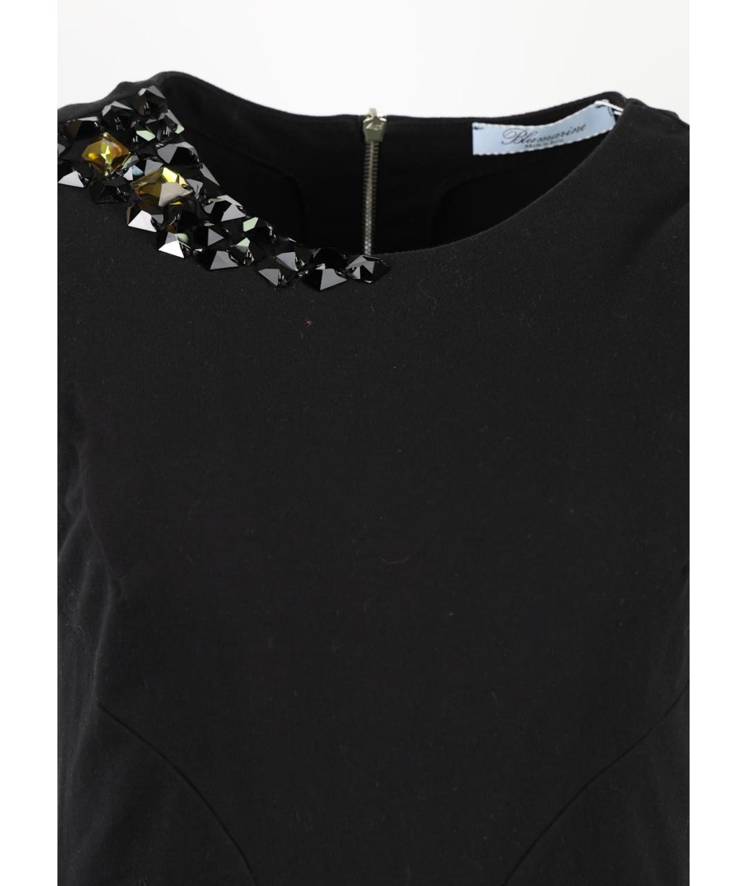BLUMARINE Черное хлопко-эластановое коктейльное платье, фото 4
