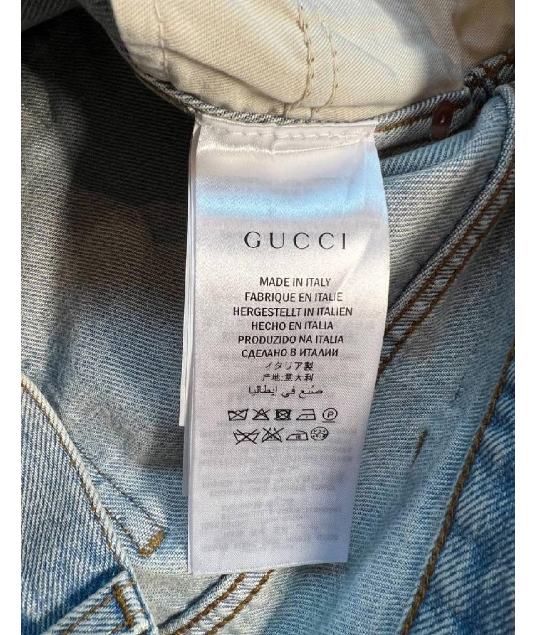 GUCCI Голубые хлопковые шорты, фото 6