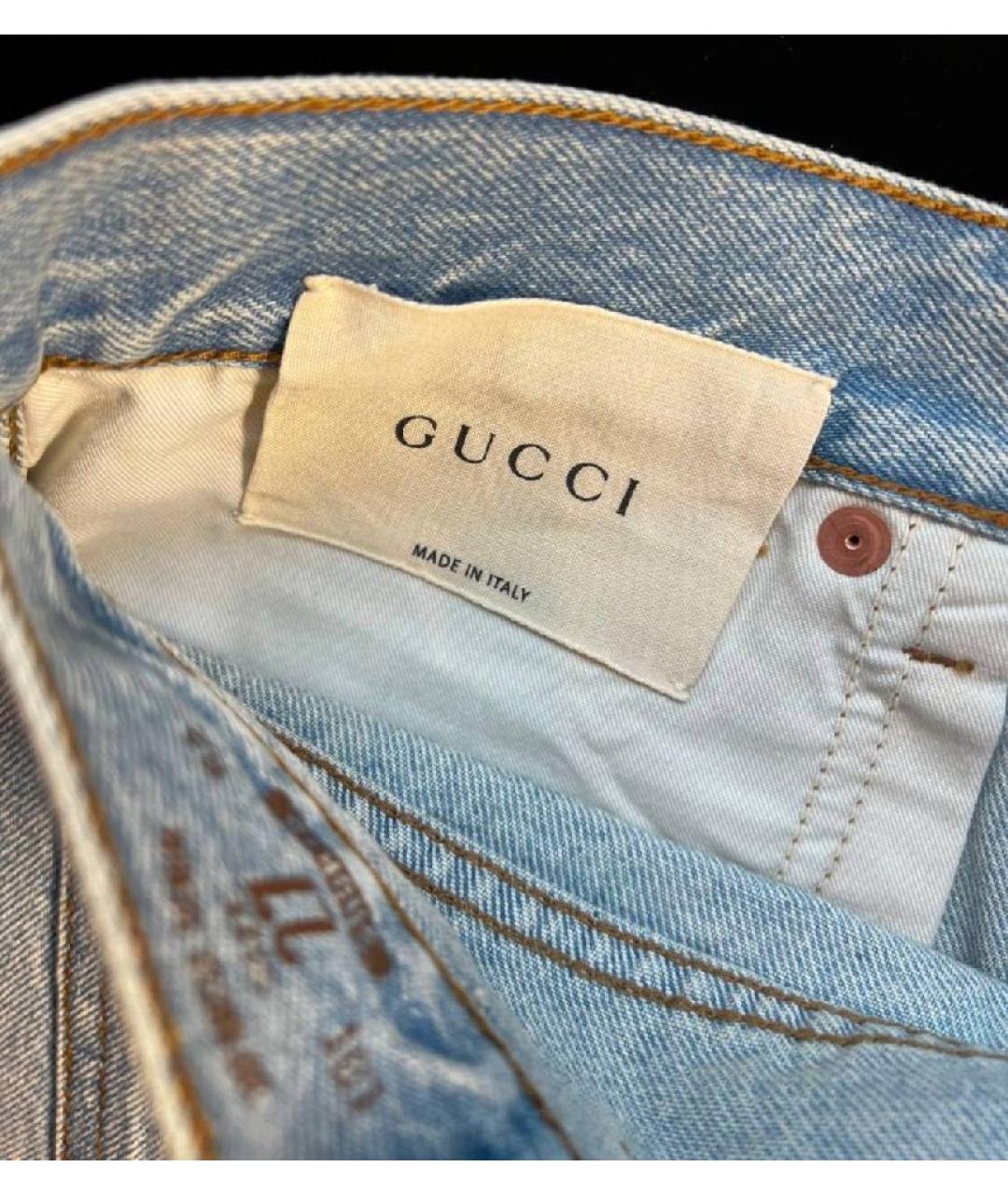 GUCCI Голубые хлопковые шорты, фото 3