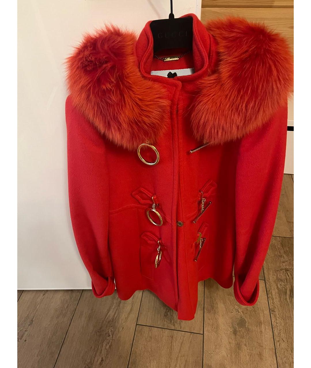 BLUMARINE Красное шерстяное пальто, фото 4