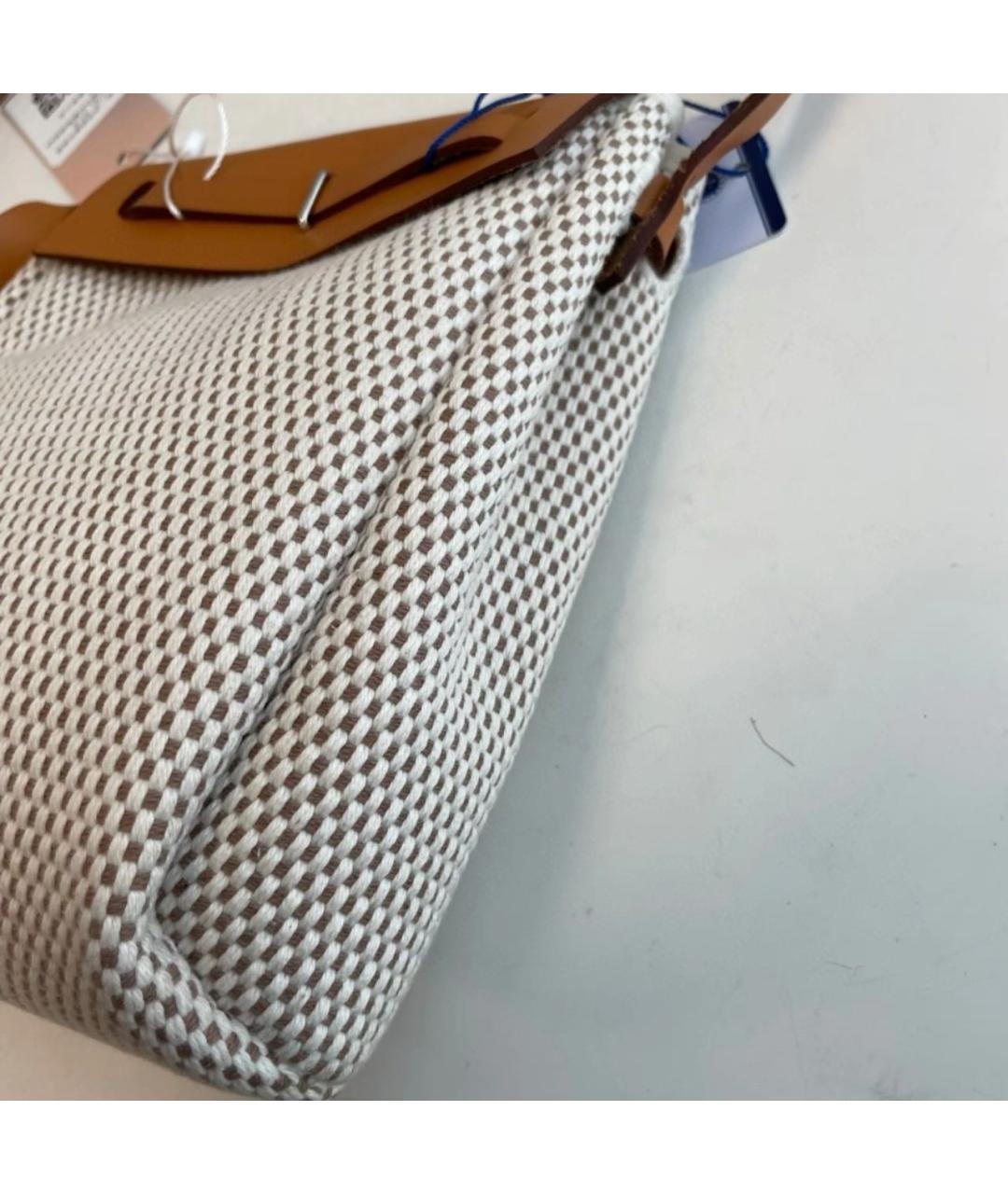 HERMES Бежевая кожаная сумка через плечо, фото 4
