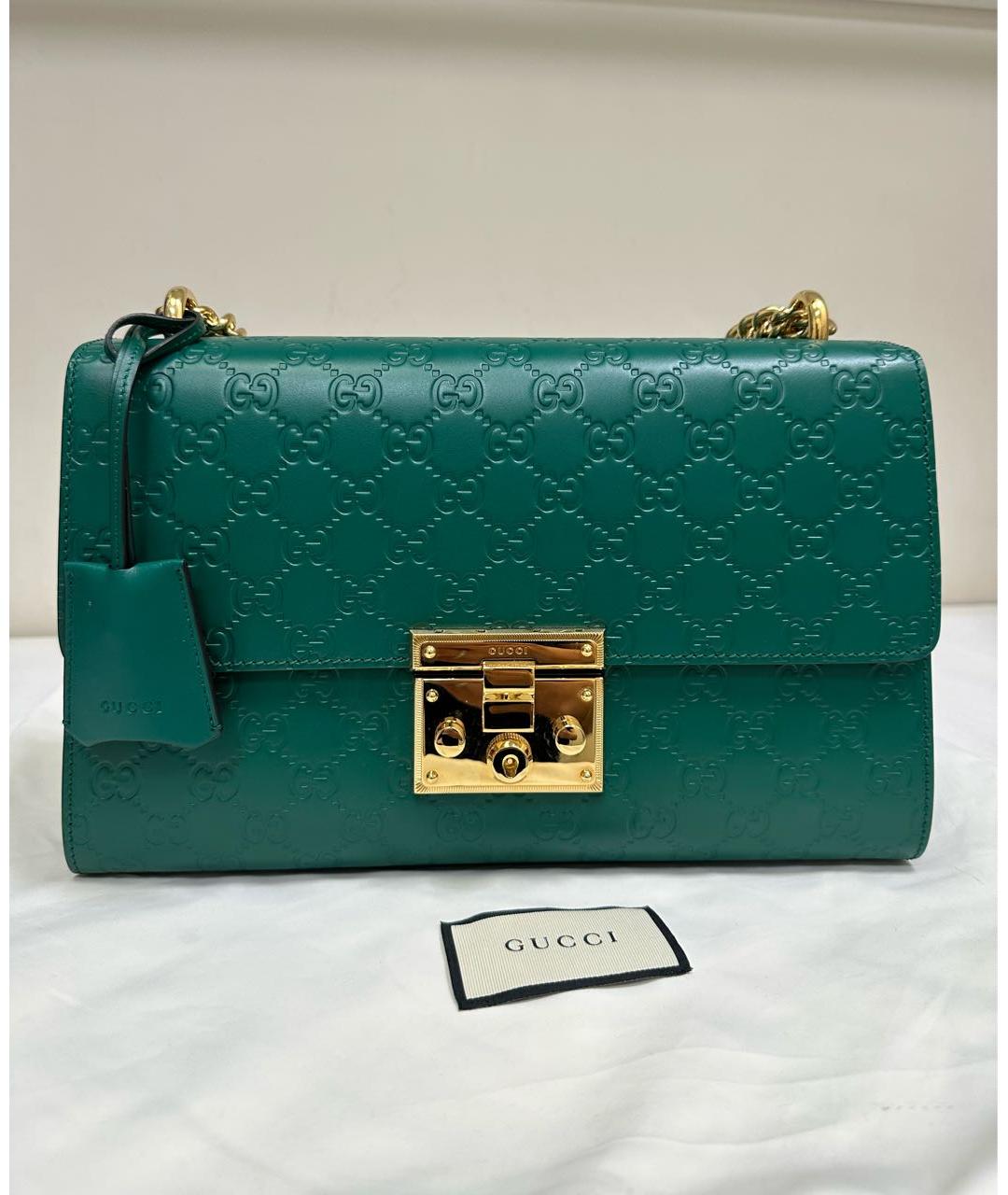 GUCCI Зеленая кожаная сумка через плечо, фото 5