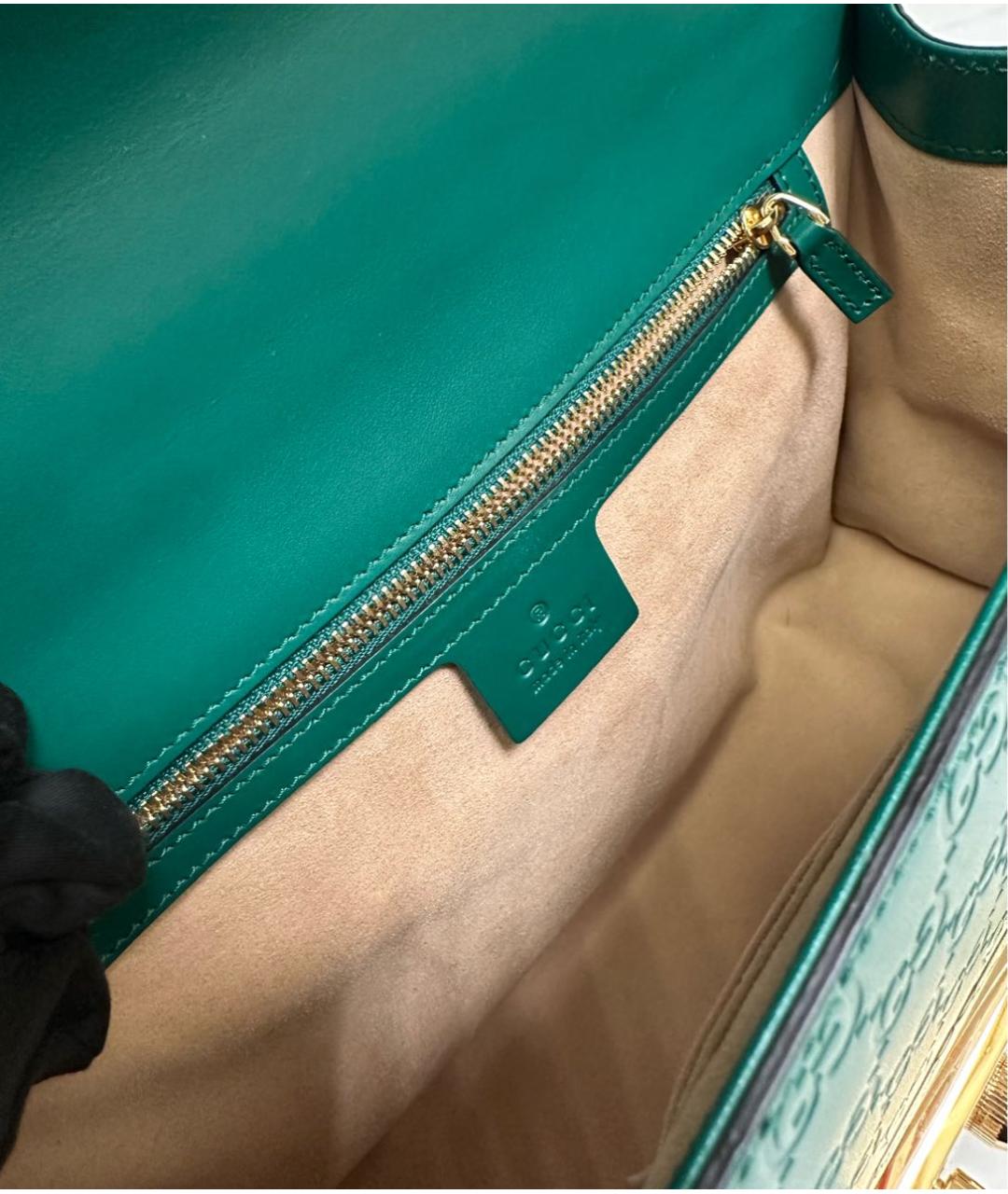 GUCCI Зеленая кожаная сумка через плечо, фото 4