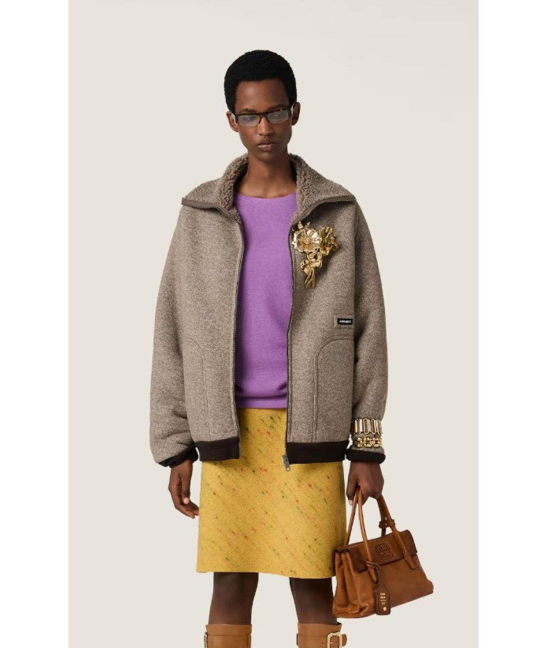 MIU MIU Коричневая шерстяная куртка, фото 2