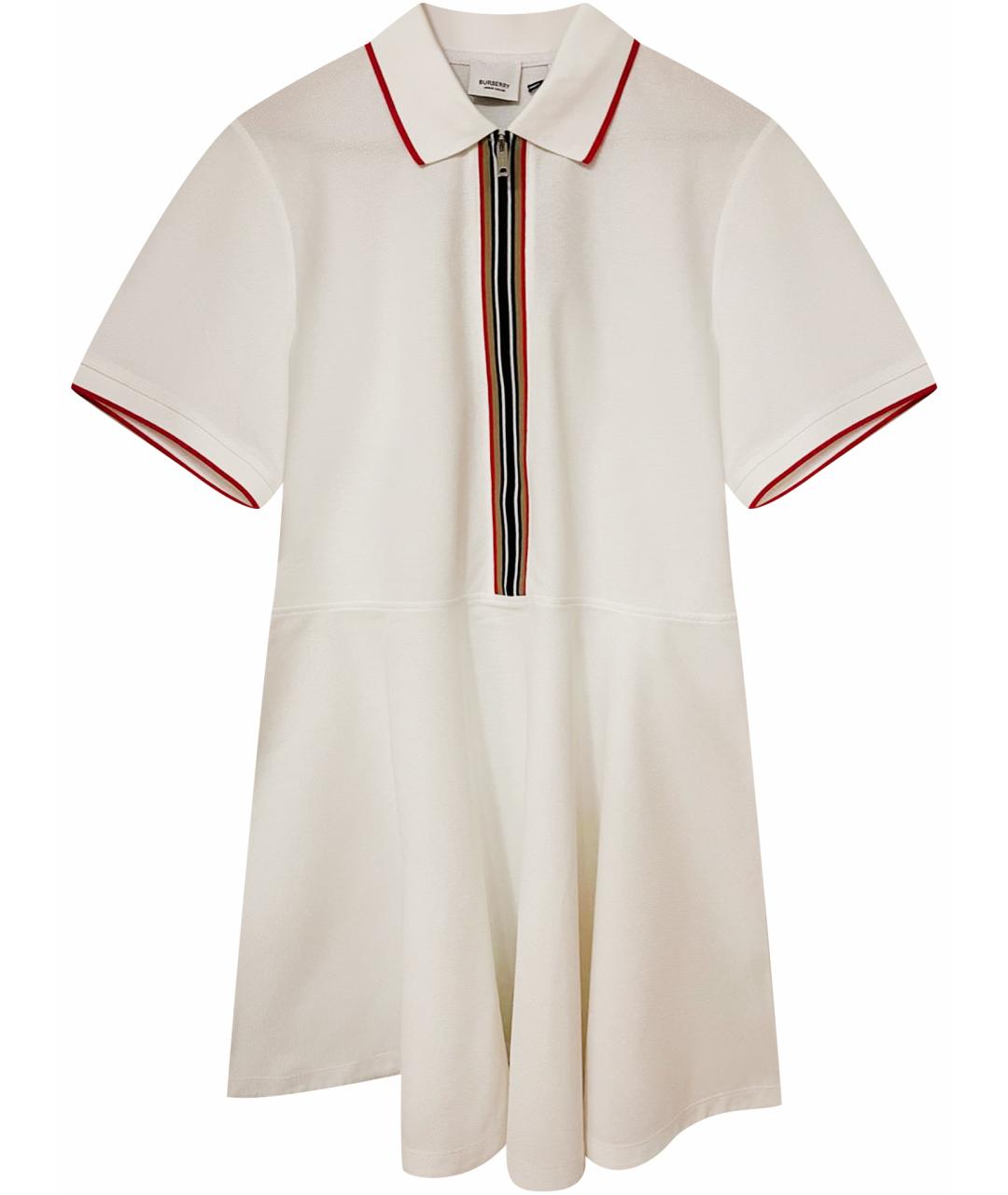 BURBERRY Белое хлопковое повседневное платье, фото 1