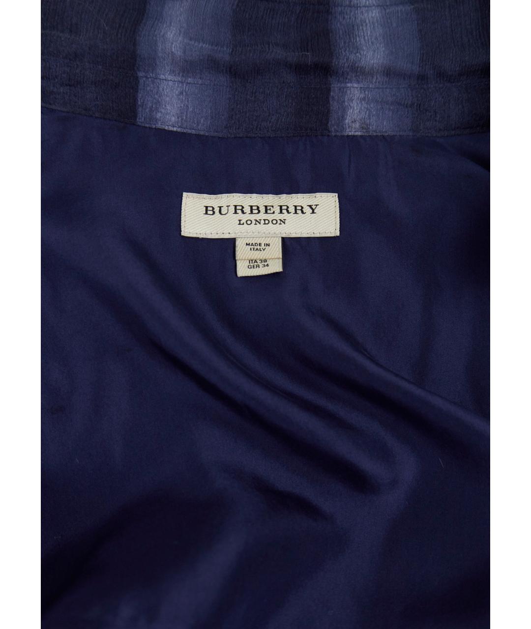 BURBERRY Синее шелковое повседневное платье, фото 3