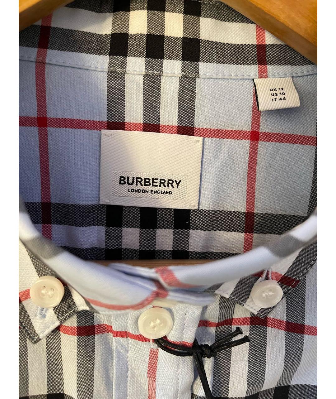 BURBERRY Голубая хлопковая рубашка, фото 4