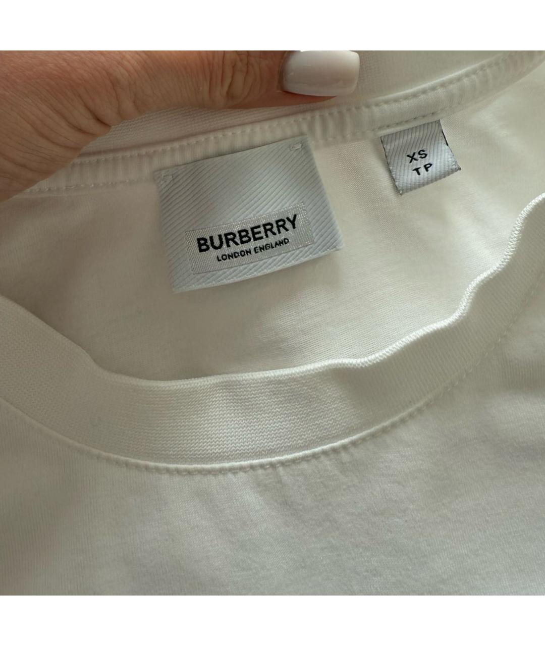 BURBERRY Белая футболка, фото 4