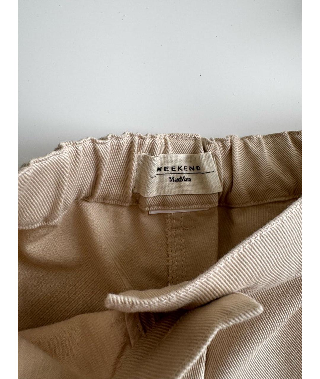 WEEKEND MAX MARA Бежевые хлопковые джинсы клеш, фото 4