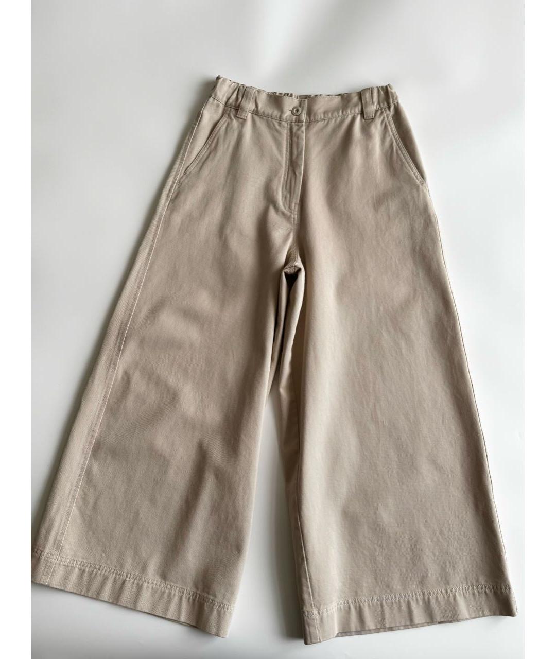 WEEKEND MAX MARA Бежевые хлопковые джинсы клеш, фото 3