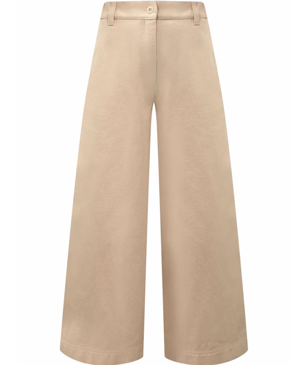 WEEKEND MAX MARA Бежевые хлопковые джинсы клеш, фото 1