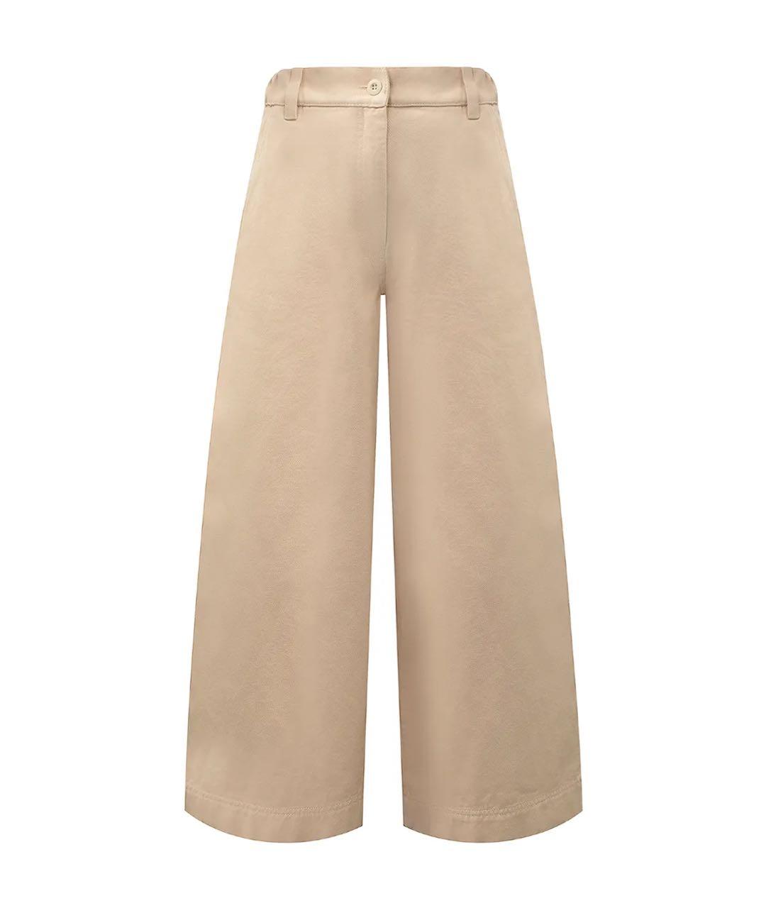 WEEKEND MAX MARA Бежевые хлопковые джинсы клеш, фото 9