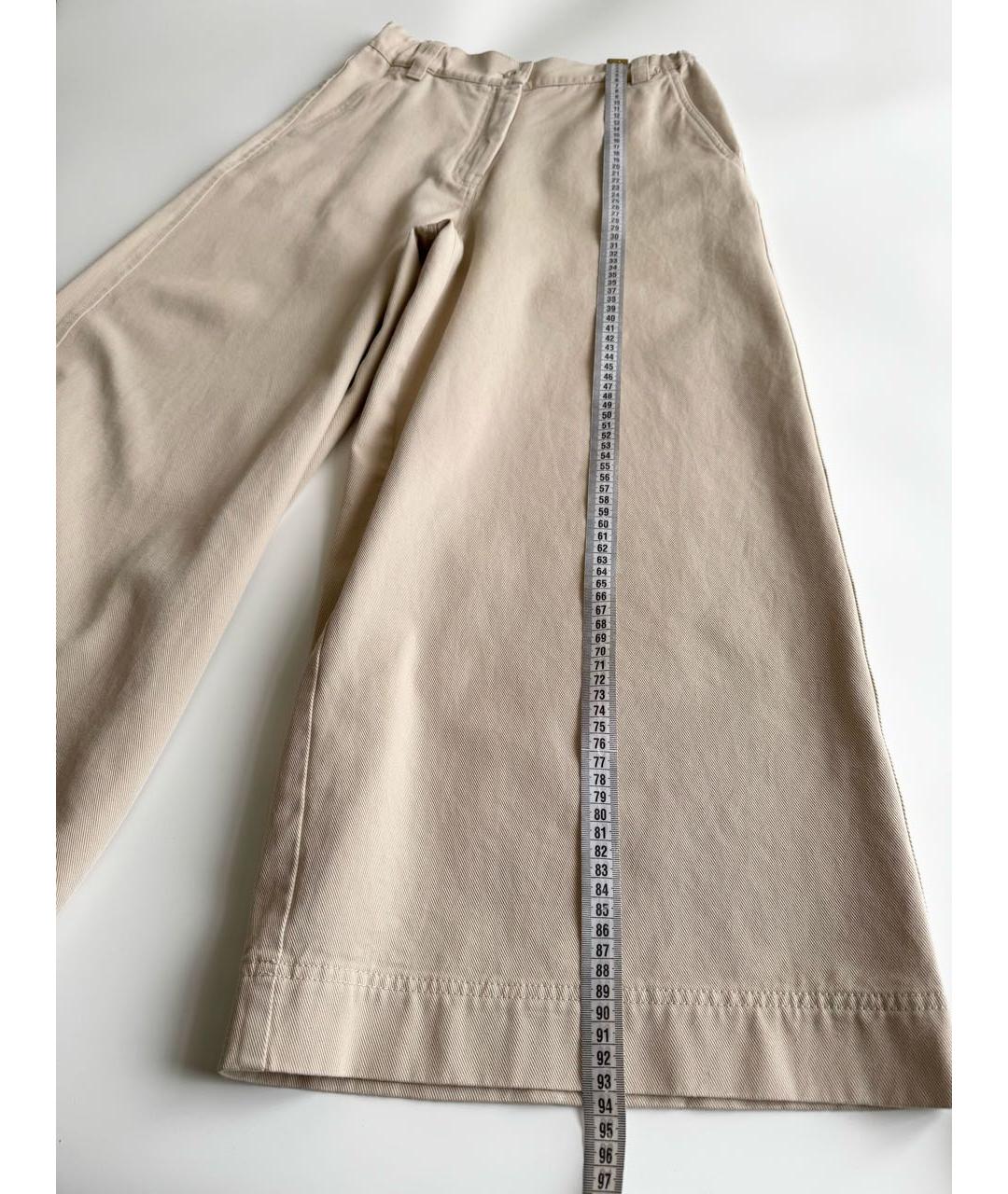 WEEKEND MAX MARA Бежевые хлопковые джинсы клеш, фото 6