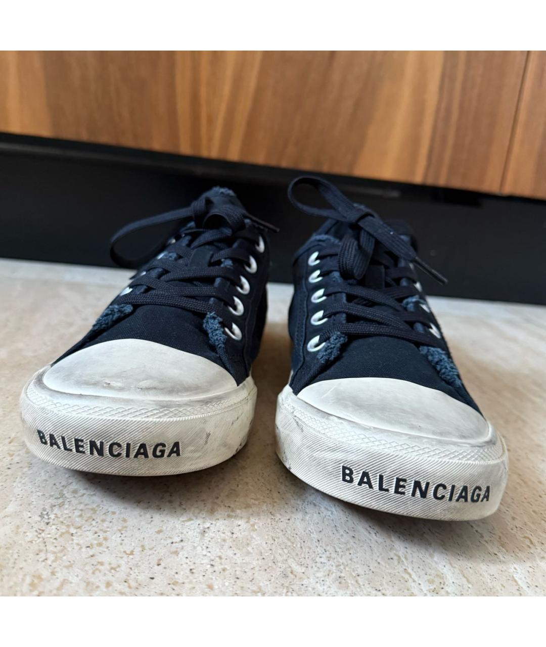 BALENCIAGA Черные текстильные кеды, фото 2