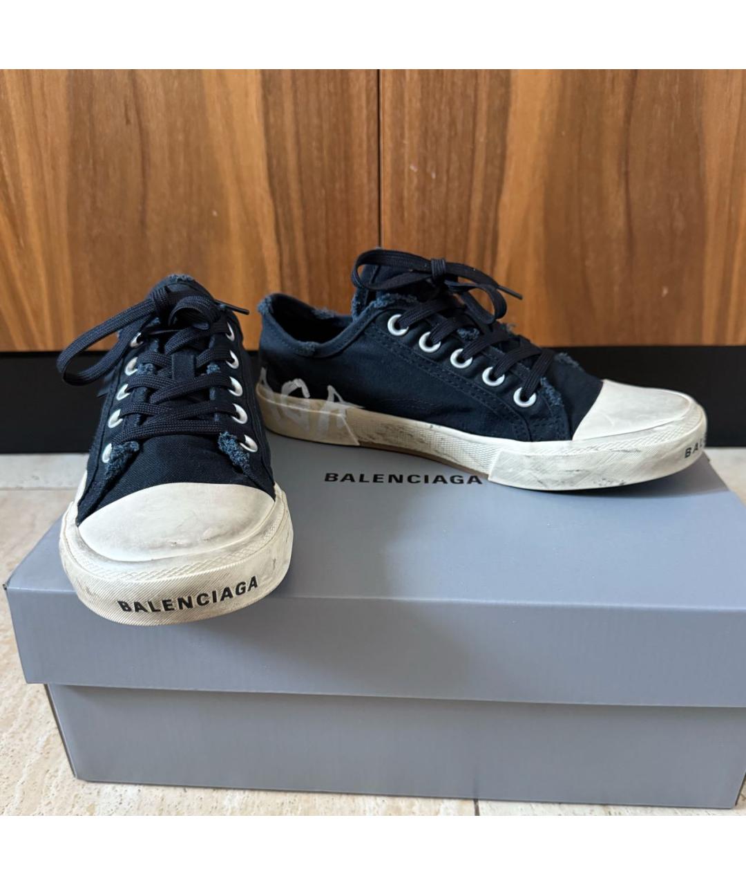 BALENCIAGA Черные текстильные кеды, фото 5