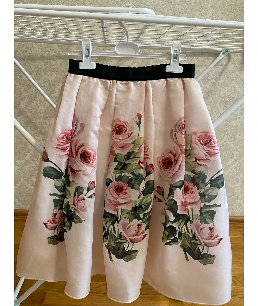 DOLCE&GABBANA Розовая шелковая юбка, фото 8