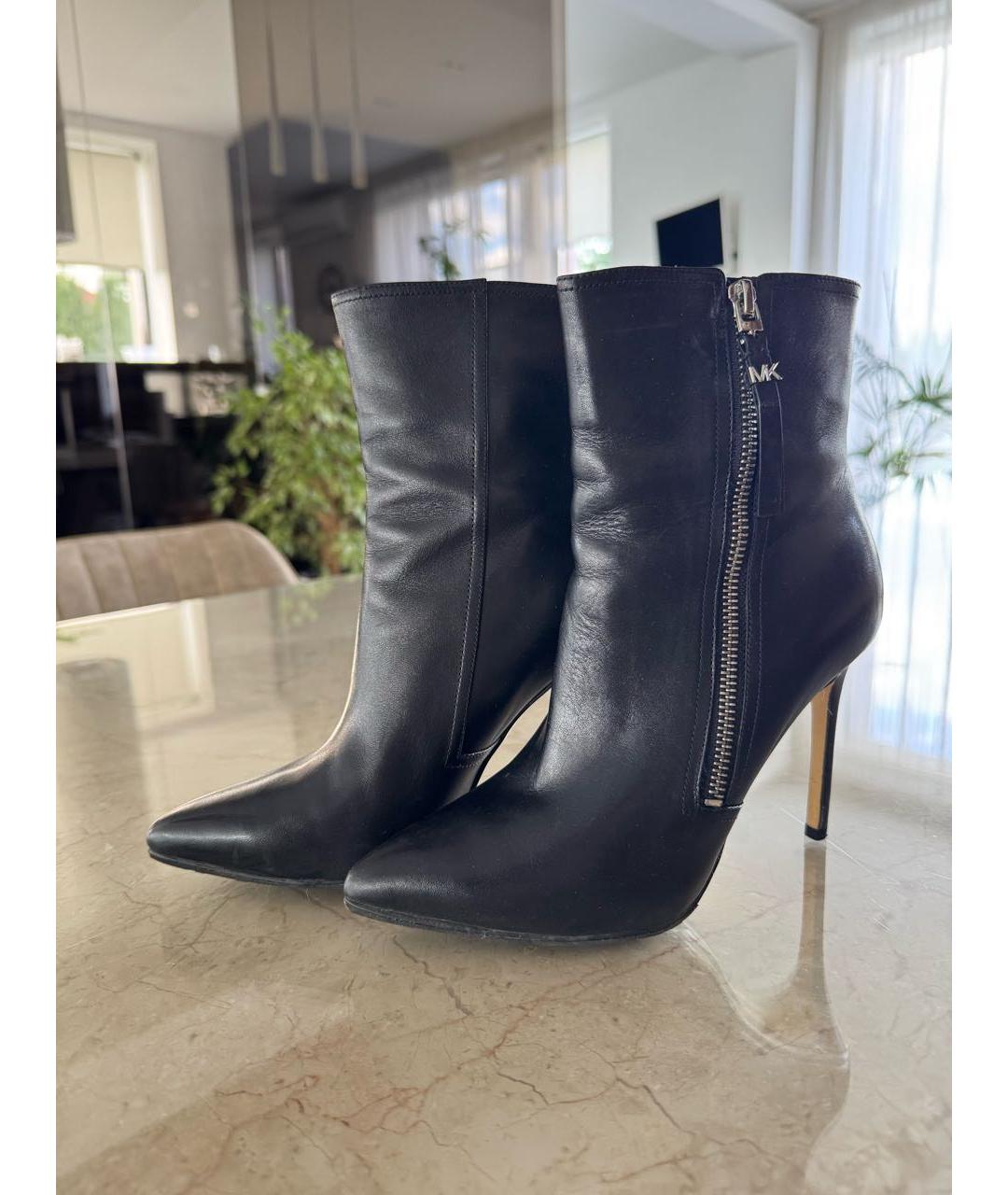 MICHAEL KORS Черные кожаные ботильоны, фото 5