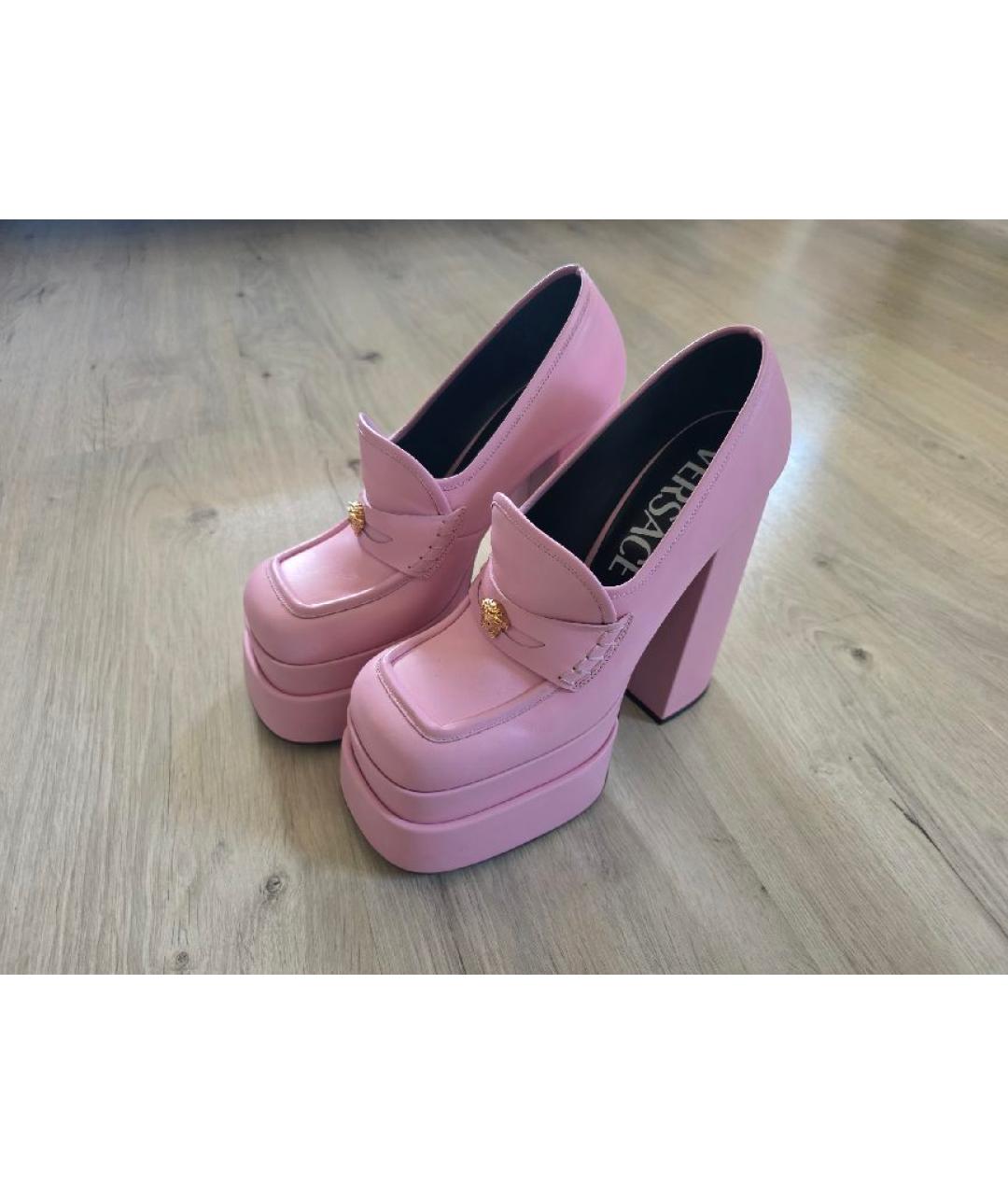 VERSACE Розовые кожаные туфли, фото 2