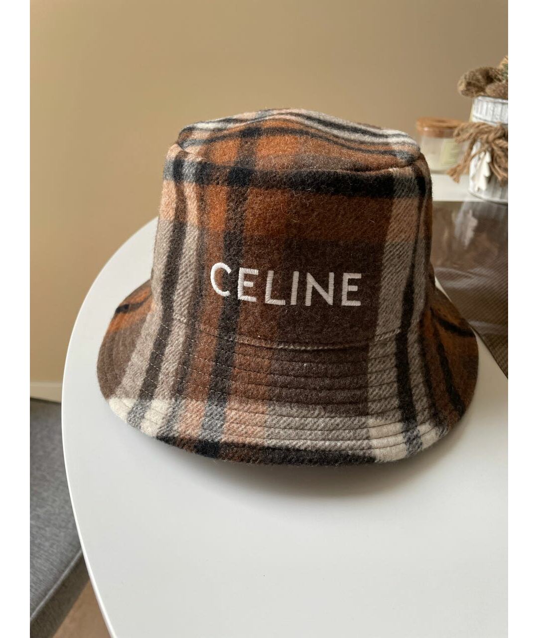 CELINE PRE-OWNED Коричневая шерстяная шляпа, фото 4