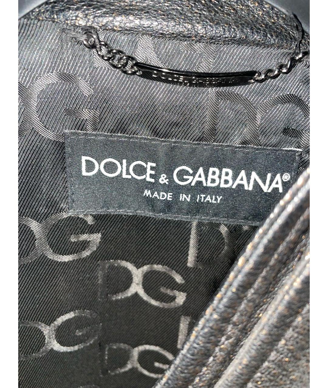 DOLCE&GABBANA Золотая кожаная куртка, фото 3