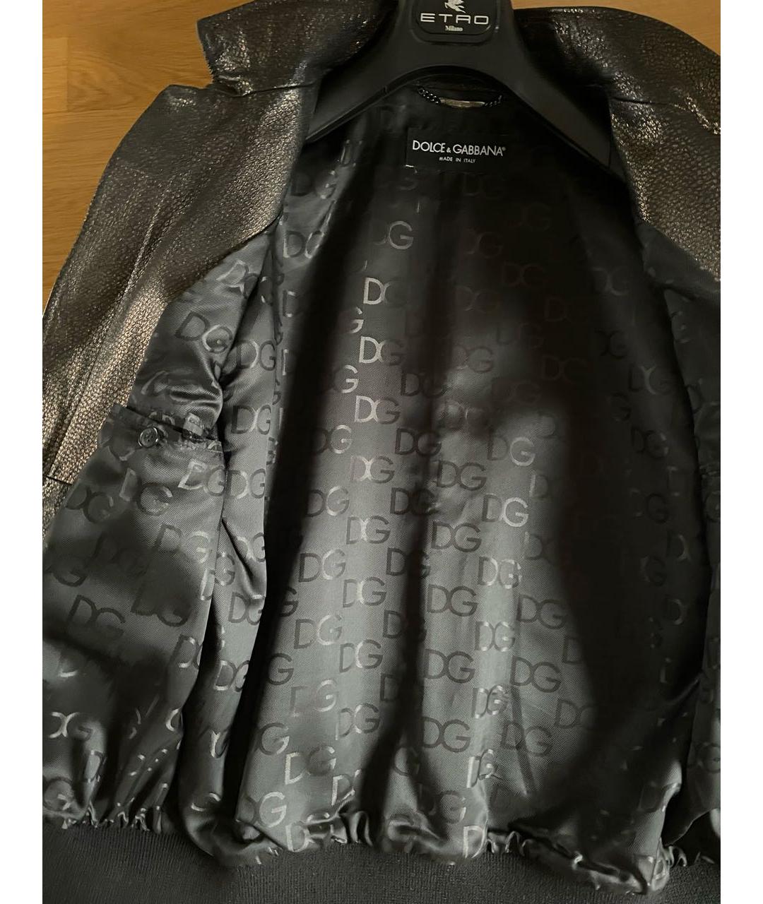 DOLCE&GABBANA Золотая кожаная куртка, фото 4
