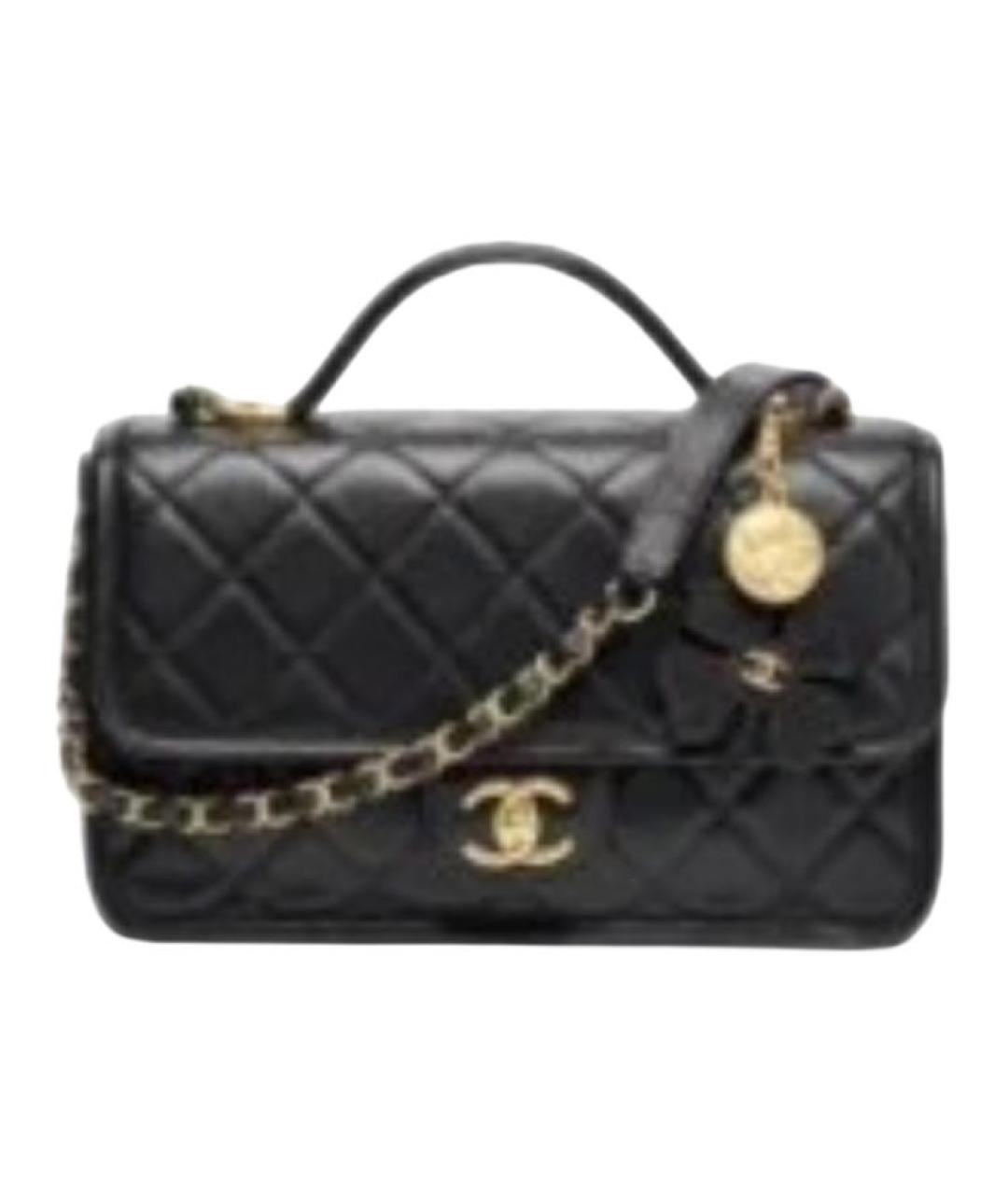 CHANEL Черная кожаная сумка через плечо, фото 2