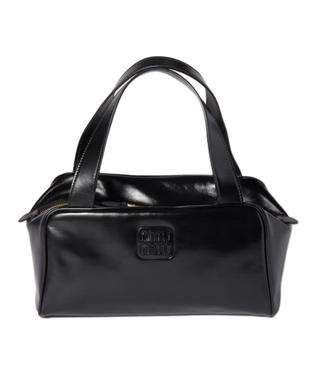 MIU MIU Черная кожаная сумка с короткими ручками, фото 1