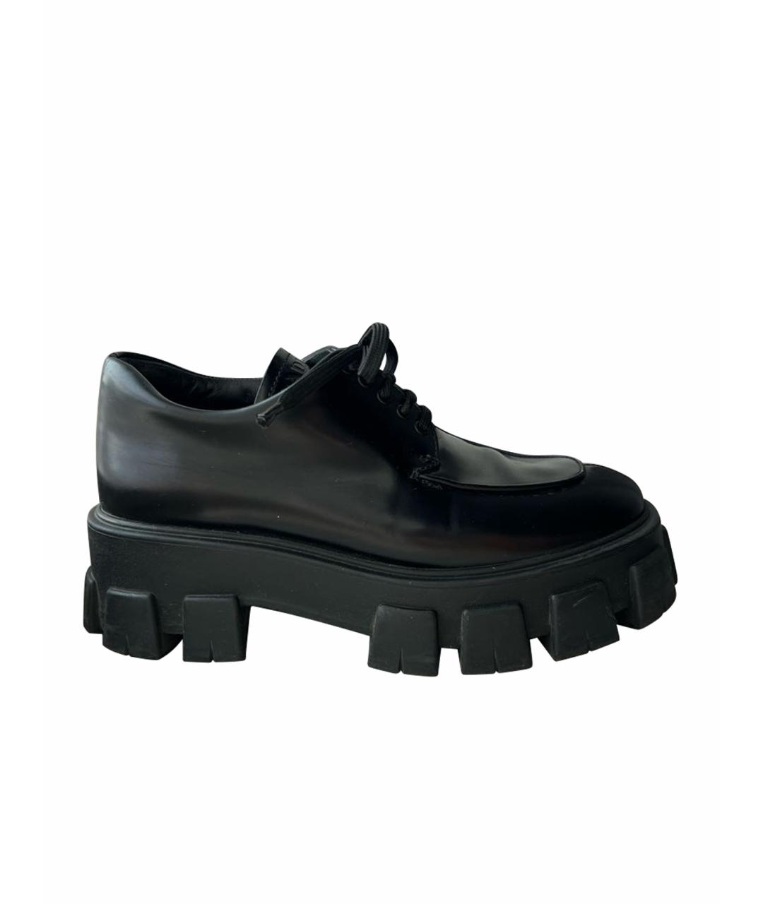 PRADA Черные кожаные лоферы, фото 1