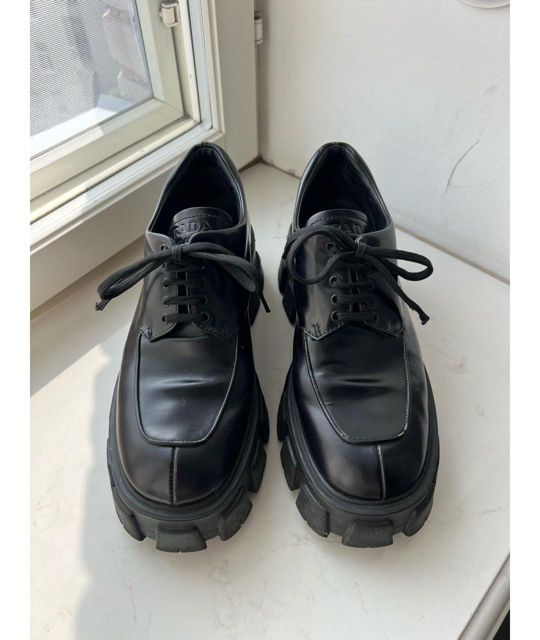 PRADA Черные кожаные лоферы, фото 2