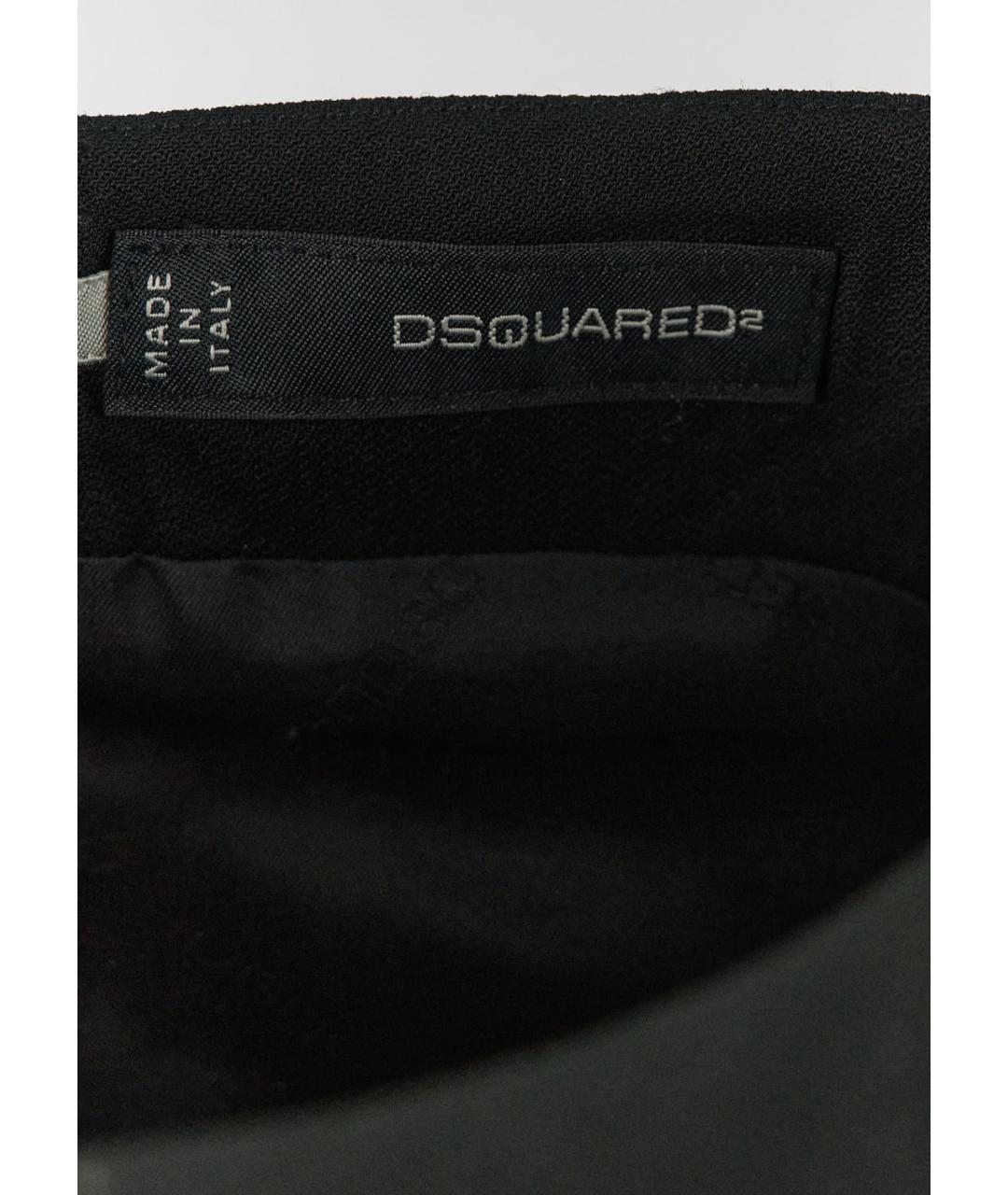 DSQUARED2 Черное шерстяное коктейльное платье, фото 3