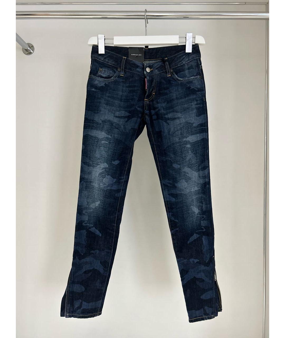 DSQUARED2 Синие хлопко-эластановые джинсы слим, фото 9
