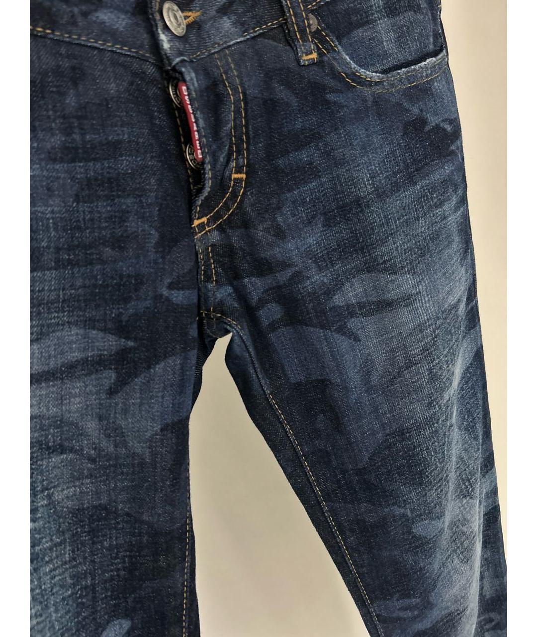 DSQUARED2 Синие хлопко-эластановые джинсы слим, фото 4